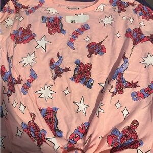 Marvel Amazing Spider-Man Pink and Blue Graphic Shirt